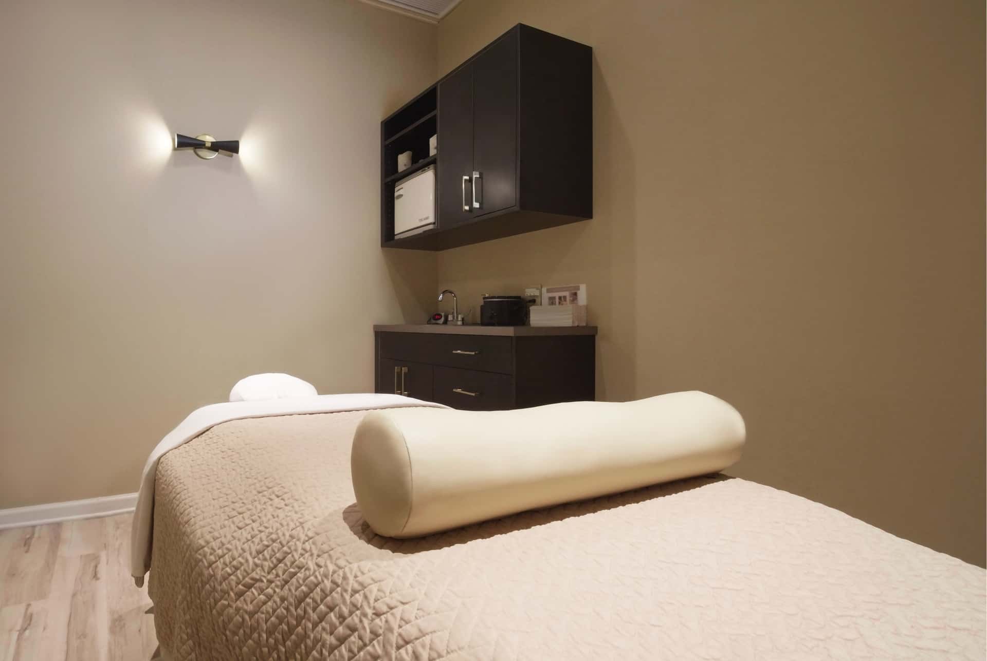 Spa guest relaxing during a wellness treatment